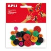 Botones de madera Apli - Tamaños surtidos - Colores surtidos - Bolsa 30 ud