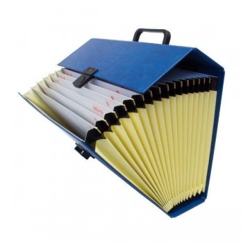 Maletín acordeón Grafoplas PVC folio azul