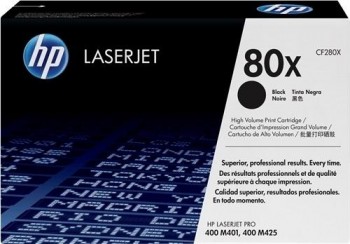 HP Toner laser CF280X negro original (6,9k) Nº80X HP LaserJet PRO M400/M401/M425