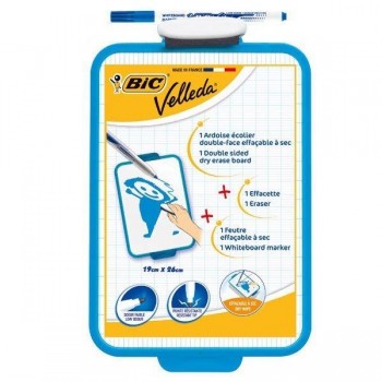 Pizarra Bic Velleda dos superficies con marcador y borrador 19x26cm