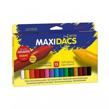 Ceras blandas Maxi Dacs - Colores surtidos - Estuche 15 ud