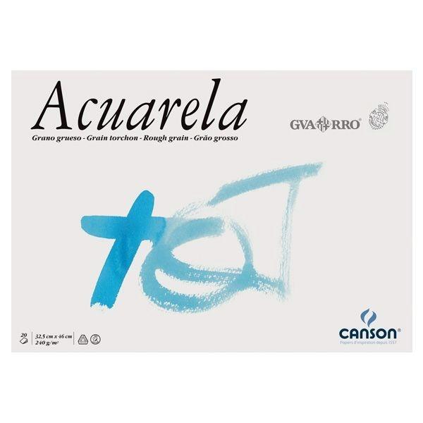 Bloc encolado acuarela Canson Gvarro 20h 240g 32,5x46cm