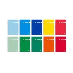 Cuaderno Pacsa Plastipac tapa polipropileno 80h 90g folio colores surtidos