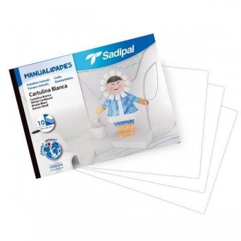 Cuaderno manualidades Sadipal 10h cartulina 32x24cm blanco