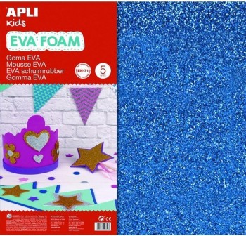 Láminas goma eva Apli purpurina 2mm 60x40cm