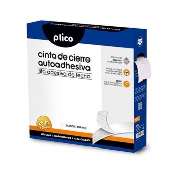 Cremallera textil autoadhesiva Plico 20mmx25m blanco