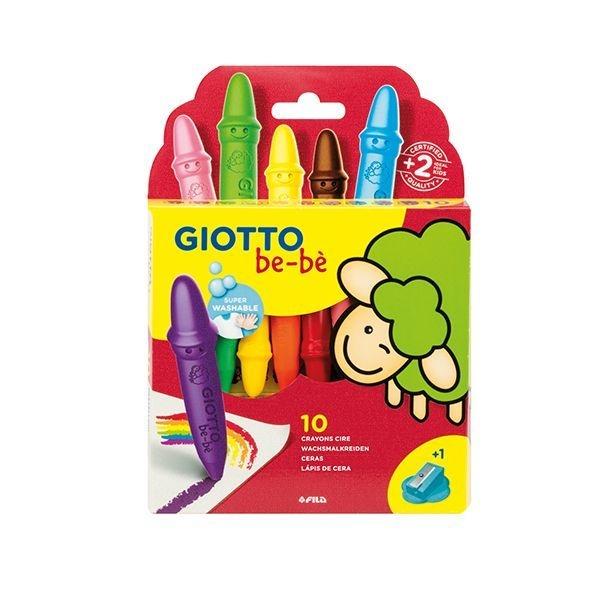 Ceras Giotto Be-Bè - Colores surtidos - Estuche 10 ud - Incluye sacapuntas