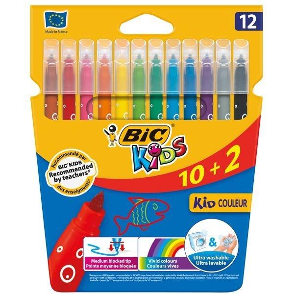 Rotulador Bic Kids Couleur - 2,8 mm - Colores surtidos - Estuche 10 + 2 ud
