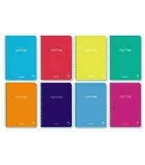 Cuaderno Pacsa Plastipac tapa polipropileno 80h 90g liso cuarto colores surtidos