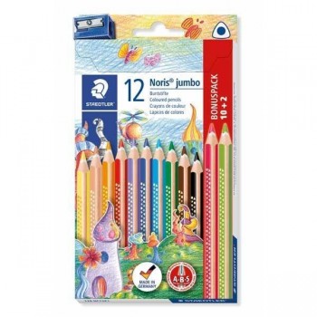 Lápiz de color Staedtler Triplus Jumbo - 4 mm - Colores surtidos - Estuche 10 + 2 ud