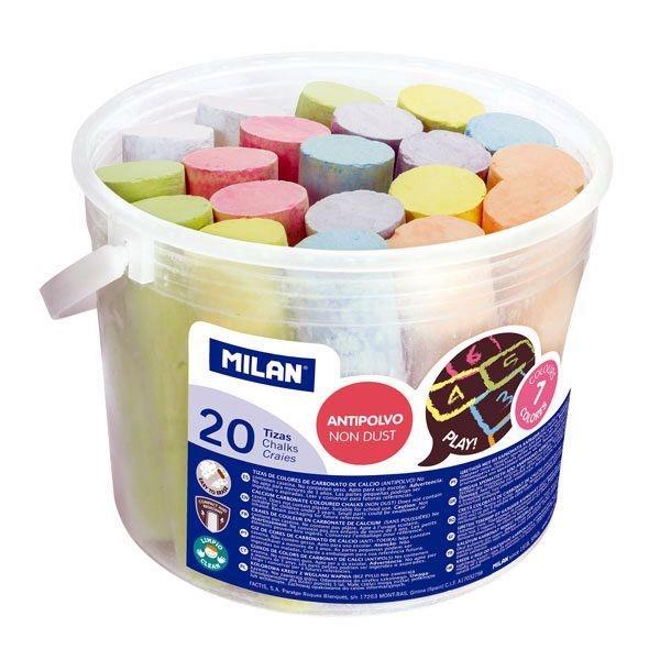 Tiza Milan Maxi colores surtidos en bote de 20uds