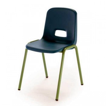 Silla escolar estructura verde 46x77x49cm altura asiento 46cm carcasa polipropileno azul