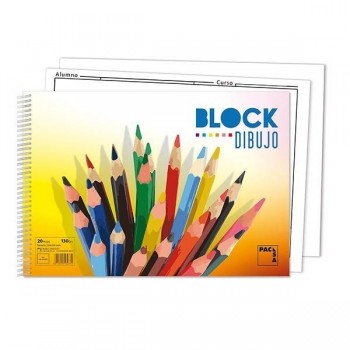 Bloc papel de dibujo Pacsa Colours - Espiral - 130 g - 20 hojas