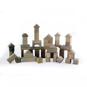 Juego construcción 50 piezas Andreutoys madera natural