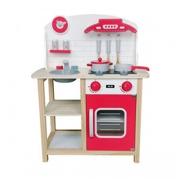 Cocina Andreutoys madera 59,5x29,5x75,5cm rojo