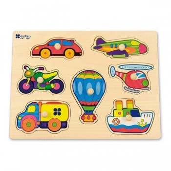 Puzzle 7 piezas transportes Andreutoys