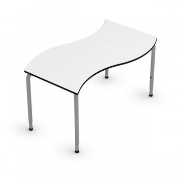 Mesa Mirplay Wave estructura metálica regulable T1-T3 130x65cm blanco