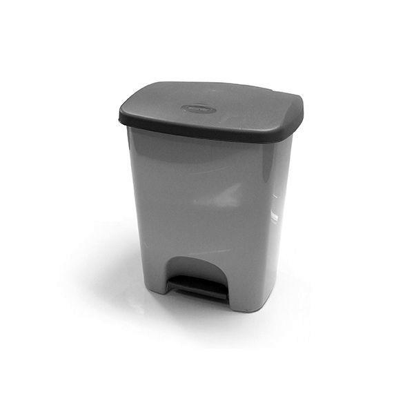 Papelera Curver Bin con pedal 365x295x460mm metalizado