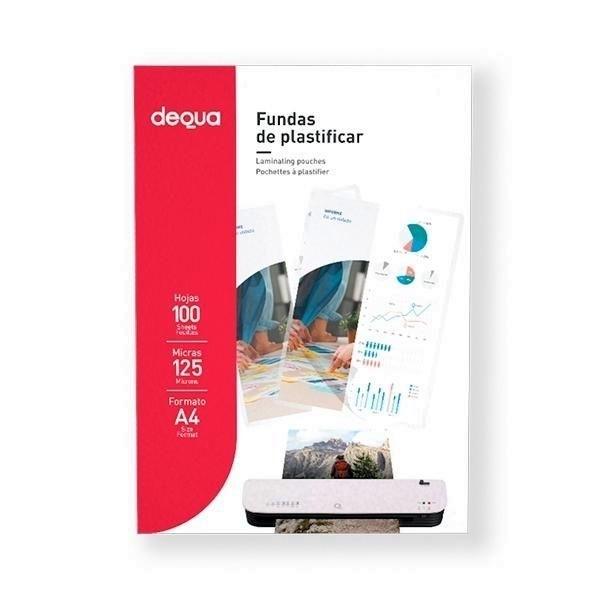 C.100 fundas plastificación DEQUA 125 micras DINA4
