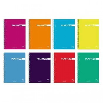 Cuaderno microperforado Pacsa Plastipac - Espiral - PP - A4 - 5x5 - 100 hojas - 90 g - Colores surti