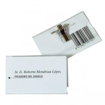 Identificadores Grafoplás con pinza - PVC - Horizontal/Vertical - 5,5 x 9 cm - Pack 50 ud