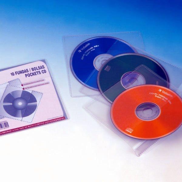 Bolsa de 10 fundas CD Grafoplas PP sin taladros octavo