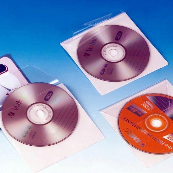 Paquete de 10 fundas CD Grafoplas bolsillo autoadhesivo