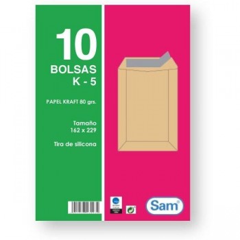 Paquete de 10 bolsas Sam 80g kraft