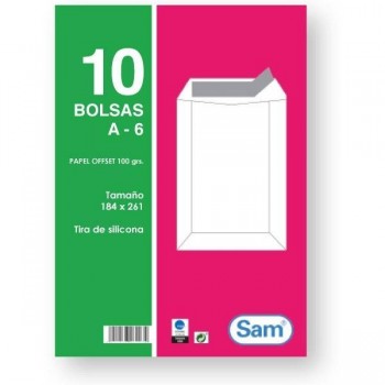 Paquete de 10 bolsas Sam 100g blanco