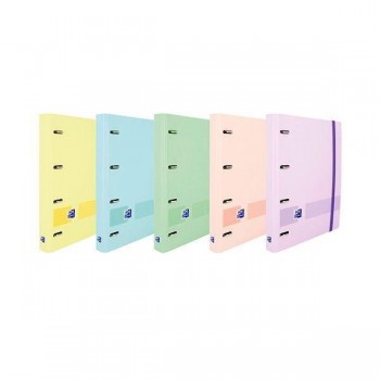 Carpeta Oxford EuropeanBinder Live Go 4 anillas 25mm cuadrícula 5x5 A4+ colores pastel