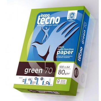 Paquete 500h papel reciclado TecnoGreen 80g A4