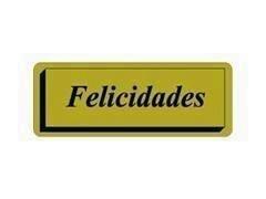Rollo de 300 etiqueta PRYSE 40x15mm oro "FELICIDADES"