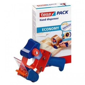 Dispensador de precinto Tesapack Economy para rollos de 66m rojo/azul