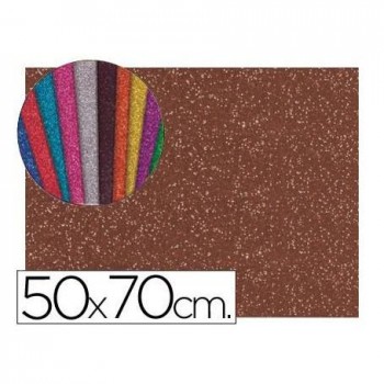 Lamina 40x60x2mm goma eva con purpurina MARRON