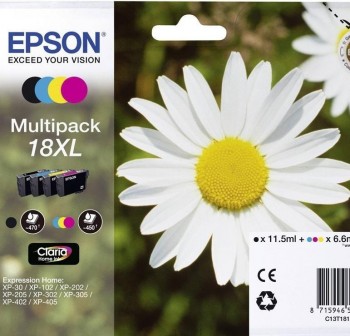 Pack 4 Cartuchos Ink-Jet Epson C13T18164010 negro + colores