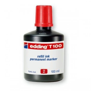 Tinta recarga rotulador permanente edding 30ml rojo