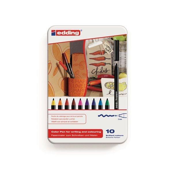 Rotulador edding 1300 - Punta 3 mm - Colores surtidos - Estuche 10 ud