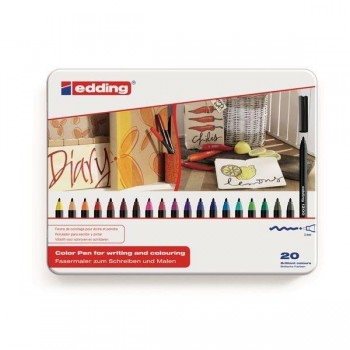 Rotulador edding 1300 - Punta 3 mm - Colores surtidos - Estuche 20 ud