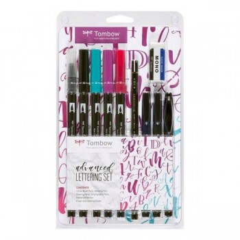 Rotulador Tombow Set de Lettering - Punta 0,8 mm y 10 mm - Estuche Set Advance