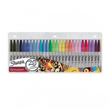 Rotulador Sharpie - Punta 1 mm - Colores surtidos - Estuche 28 ud