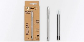 Bolígrafo Bic Cristal Metal Renew + 2 recambios colores