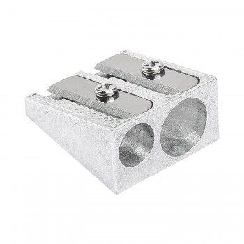 Afilador metálico DELI aluminio doble 2 agujeros