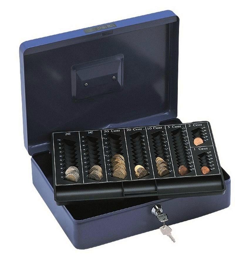 Caja Caudales ARTES Grande  AZUL con xerradura euros 230x300mm