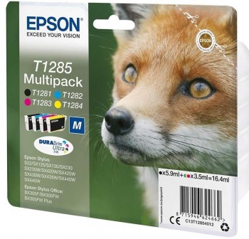 Pack 4 Cartuchos Ink-Jet Epson C13T12854010 Negro + Tricolor