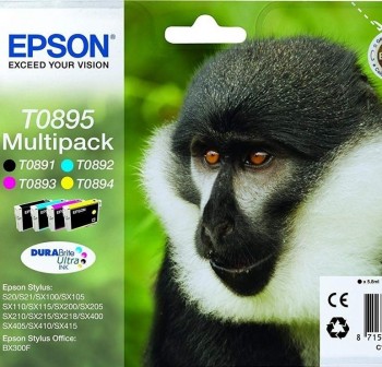 Pack 4 Cartuchos Ink-Jet Epson C13T08954010 negro + colores