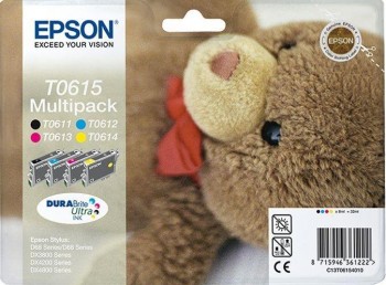 Pack 4 Cartuchos Ink-Jet Epson C13T04454010 negro+colores