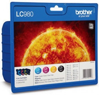 Pack de 4 cartuchos Ink-jet Brother LC980VALBP Negro + Tricolor
