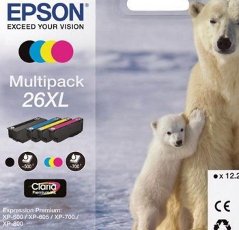 Pack 4 cartuchos Ink-jet Epson C13T26364010 alta capacidad Negro + Tricolor