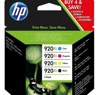 HP Cartucho Ink-Jet C2N92AE Nº 920XL alta capacidad colores original PK4