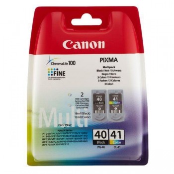 Paq.2 cartuchos Ink-Jet Canon CL-41 tricolor + PG-40 negro